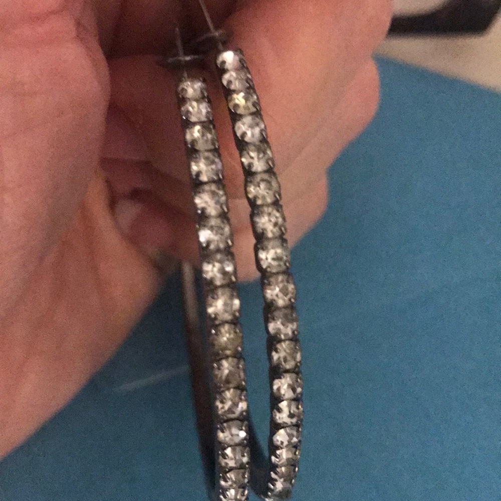 💫 Large Rhinestone Hoops 💫 - Picture 6 of 8